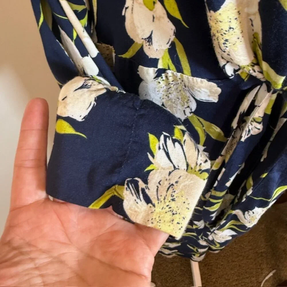 Cato Maxi Dress Tie Waist Blue and White Floral Dress Women's Size 18/20W - Picture 7 of 12